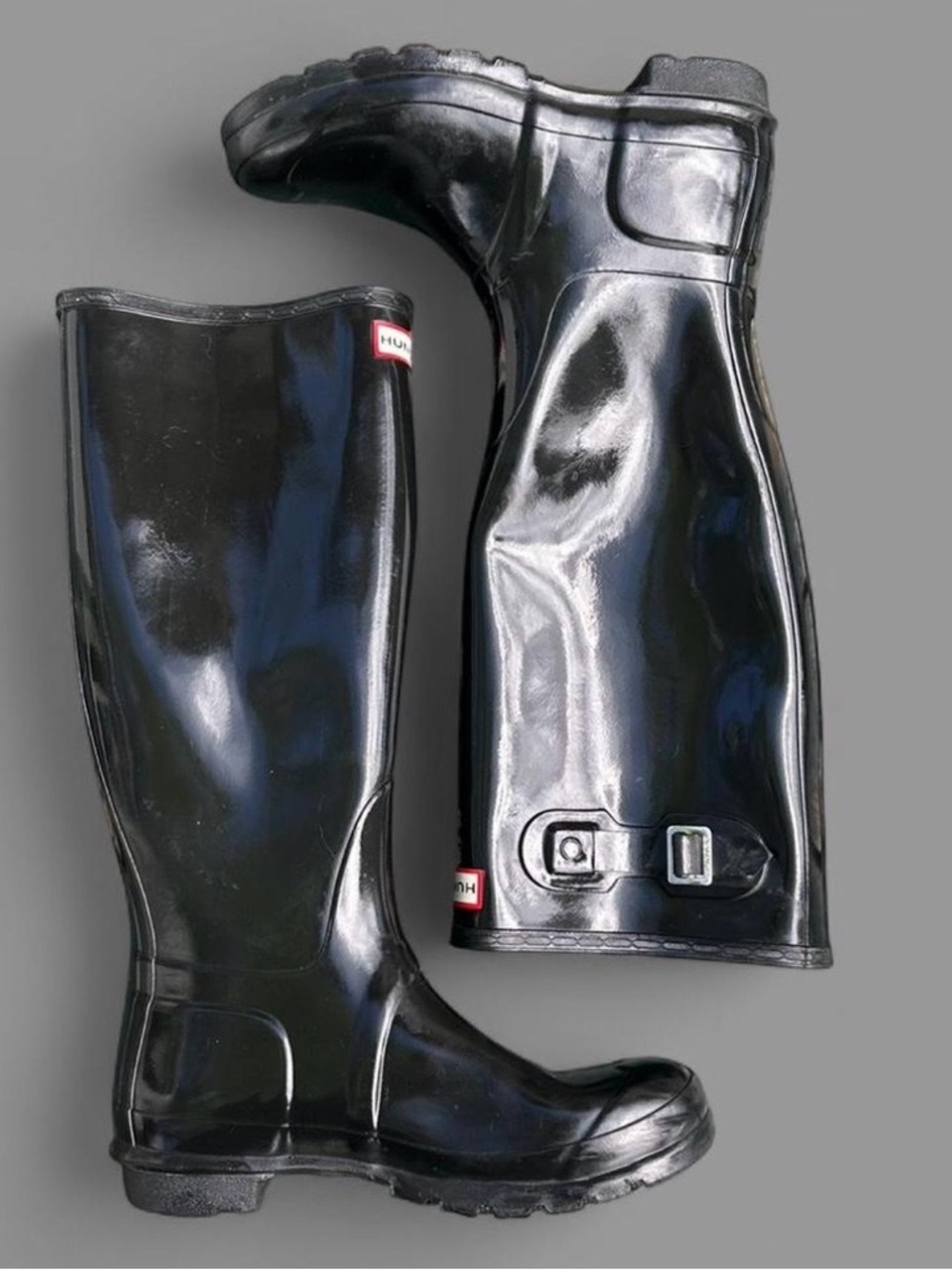 Hunter Original Tall Gloss Rain Boots | Black | Size US 8
